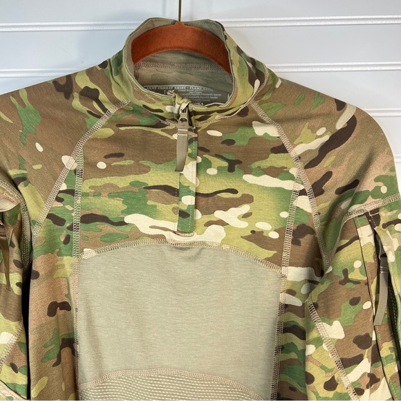 Army Combat Camo FR Shirt Small Padded Elbows Patchable Sleeves Military - Picture 2 of 13